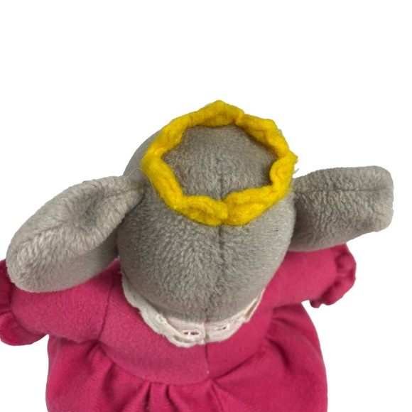 Vintage Gund Queen Celeste Babar Elephant Plush 1991 Cartoon Pink Dress Small 8” - Picture 11 of 12